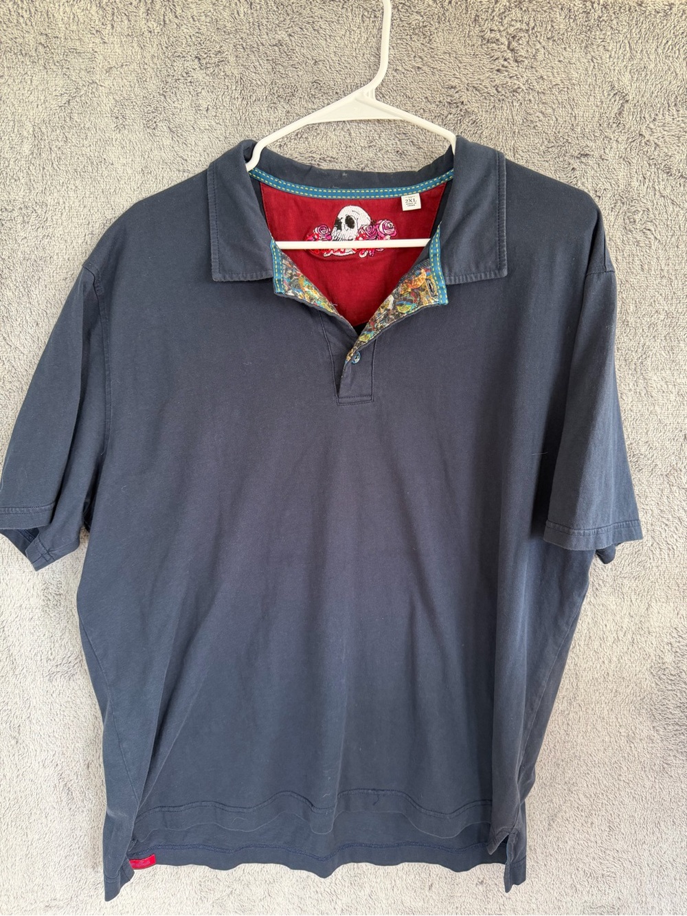 Robert Graham Men's Classic Fit Short Sleeve Polo Shirt Size 2XL, Blue